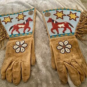 Native American Gauntlets and moccasins from the 1800’s